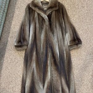 Vintage Full-Length Brown Mink Fur Coat